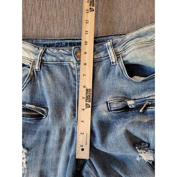 Rue 21 Premium Jeans Mens 32 x 33 Light Wash Destroyed Skinny Supreme Flex - Picture 7 of 13